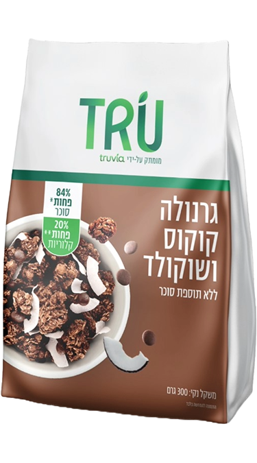 גרנולה קוקוס ושוקולד 300 גרם